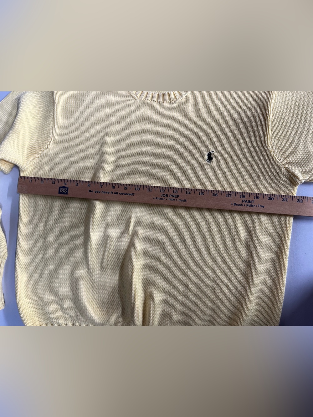 Polo Ralph Lauren Yellow Crewneck Pullover Sweater 100% Cotton Mens Medium - Picture 6 of 6